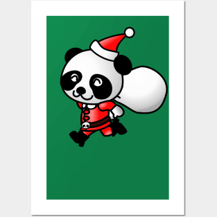 panda santa claus Posters and Art